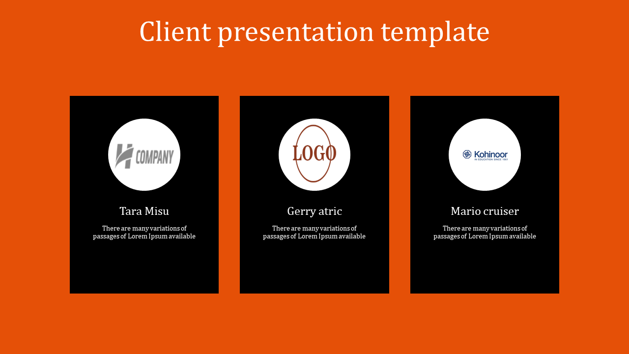 client presentation template